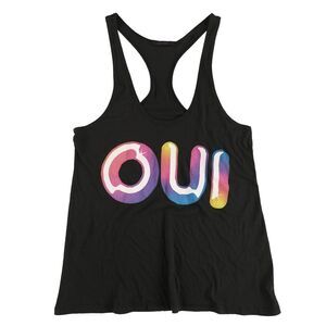 dirty violet Womens Oui Racerback Tank Top, Black, NWT
